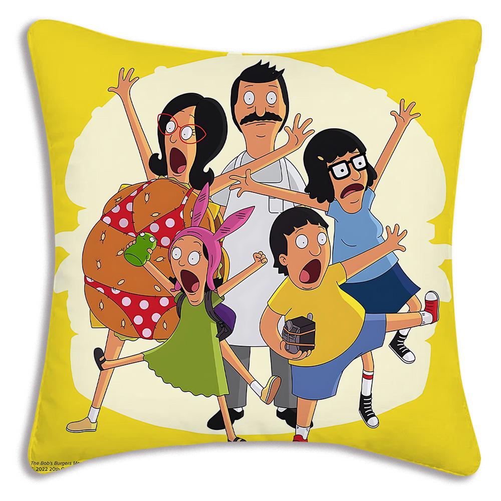 Cartoon B-Bobs B-Burgers Pillow Covers Cartoon Sofa Decorative Home Double-sided Printing Short Plush Cute Cushion Cover