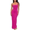 Solid Color Sleeveless Camisole Dress Pure Color Sleeveless Hip Spaghetti Straps Dress