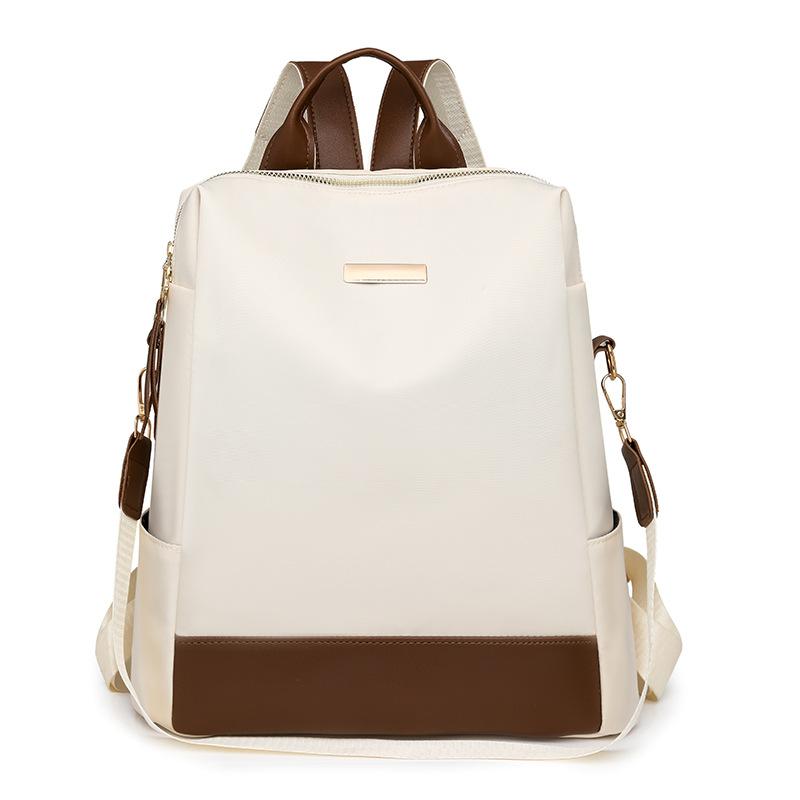 New backpack women's bag large capacity solid color texture women's backpack student bag