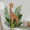 Cartoon Giraffe Green Leaves Wall Sticker Kids Room Bedroom Wall Decoration Cute Self-Adhesive