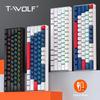 T-WOLF T60 61-Key Hot-Swappable Mechanical Gaming Keyboard with Mixed-Light and Two-Tone Blue Switch (Russian)