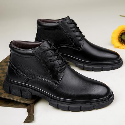 Autumn Winter Men'S Boots Casual Genuine Leather Army Shoes Plush Warm Snow Boot Man Outdoor Plus Size  Ankle Boots For Men