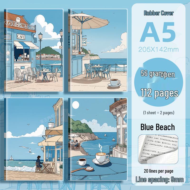 Verdickte Gummiabdeckung Hochwertiges Notizbuch für Studenten - Frisches, schlichtes Design