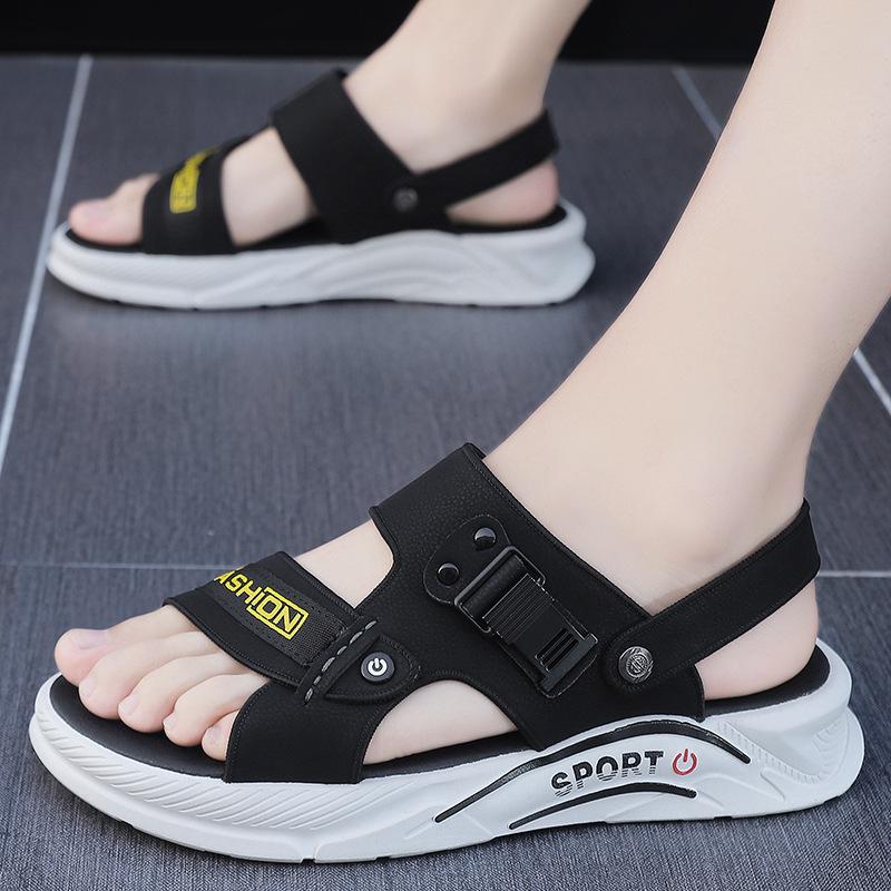 2025 summer outdoor sandals men's slippers beach shoes casual sandals dual-purpose indoor platform fashion men's slippers