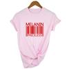 Melanin Priceless Slogan Women Summer T Shirt Funny Barcode Graphic Short Sleeve Female Streetwear Black Culture