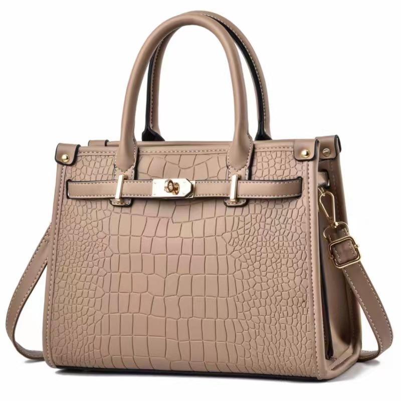 Crocodile Pattern Top-Handle Purses for Women Crossbody PU Leather Bags Trendy Large Capacity Tote with Shoulder Strap Women's Handbags