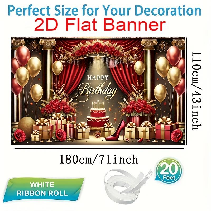 2D Flat Banner, 1 Piece, Birthday Party Banner, Suitable for High-end Birthday Parties and Celebrations