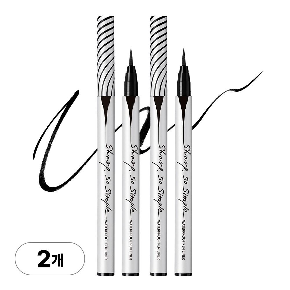Clio Sharp So Simple Waterproof Pen Liner 19AD, 01 Black, 2 Pcs