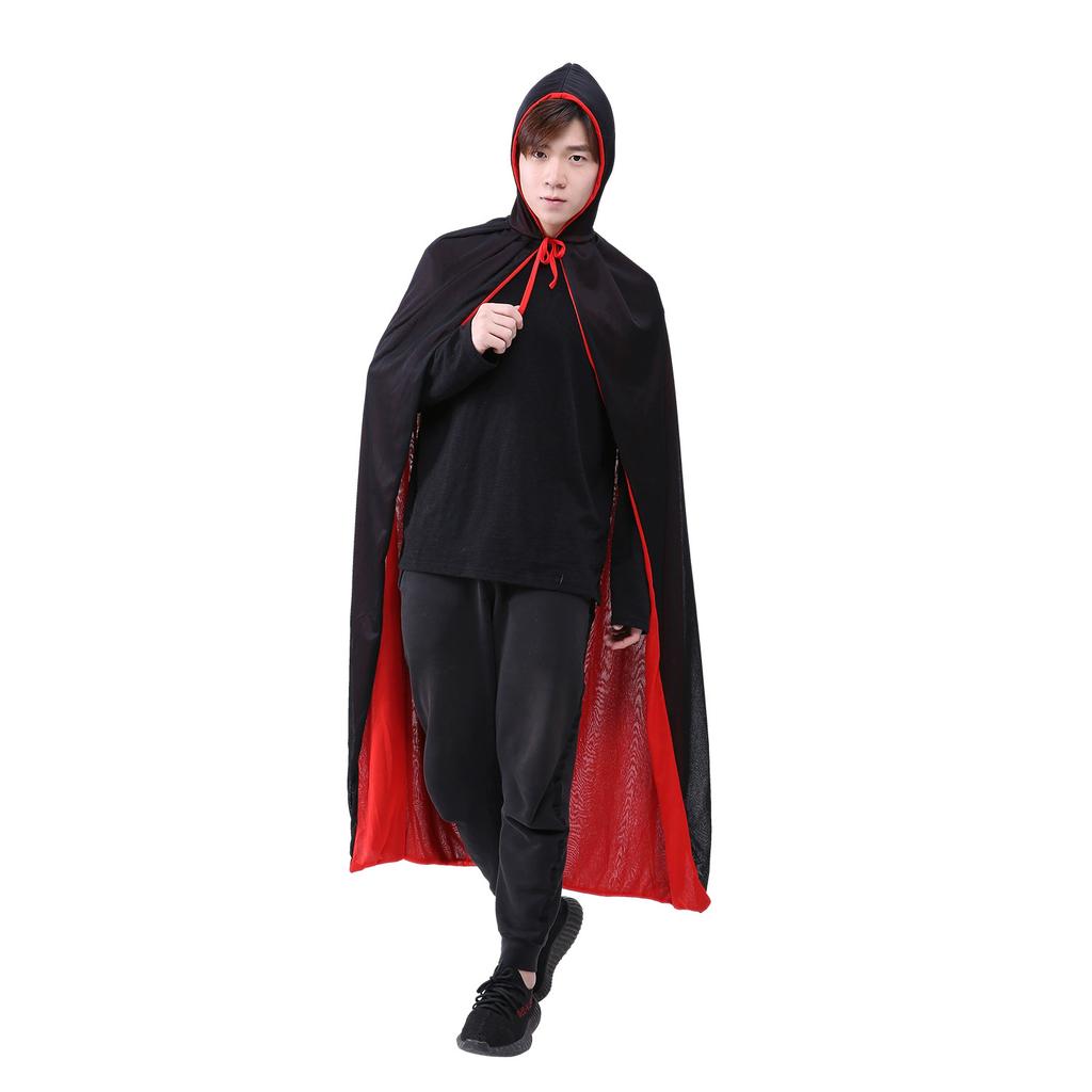 Hood Cloak Cosplay Medieval Long Cape Halloween Party Women Men Adult Long Mage Witchcraft Wicca Robe Conceal Gown Reenactment