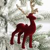 1PC Flocked Reindeer Tree Decoration Glitter Reindeer Scandinavian Christmas Ornament Holiday Decor 10x14cm
