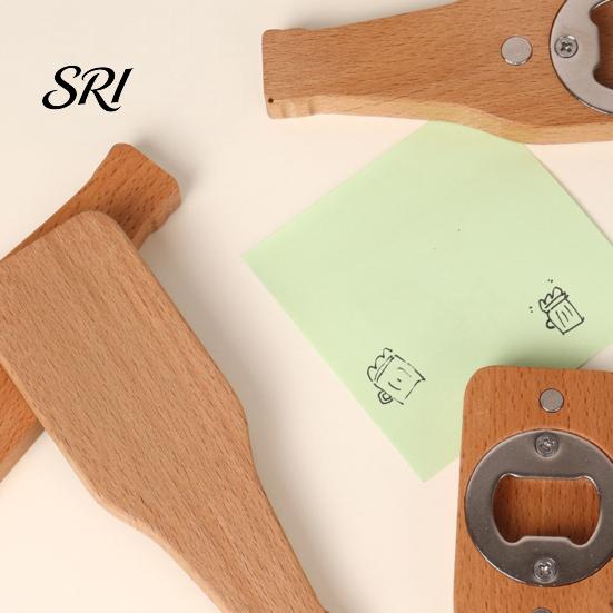 Bottle Opener Fridge Magnet Wooden Refrigerator Manual Beer Opening Decorative Tool Home Office Kitchen Locker Decoration Portable