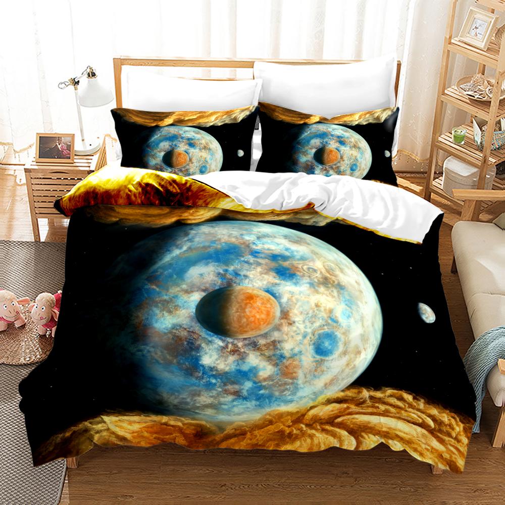 Space Galaxy Bedding Set Bedspread Single Twin Full Queen King Size Sky Milky Way Planet Bed Set Aldult Kid Duvetcover 06