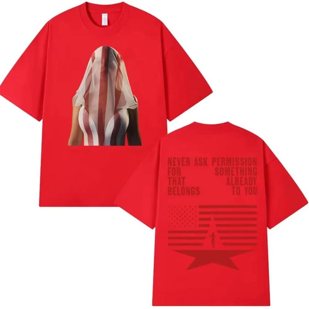 Beyoncé Cowboy Carter 2025 Tour Double-Sided Print T-Shirt, Unisex Patriotic Quote Graphic Tee, 100% Cotton Casual Streetwear Top