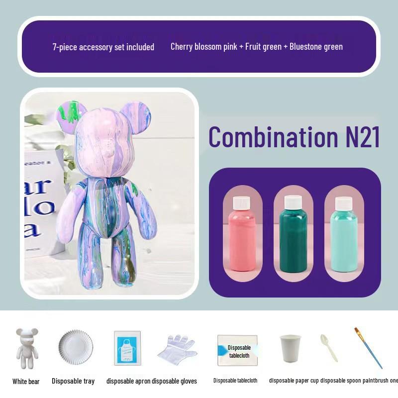 Acrylic Pigments White Bear Set for Creative Handcrafted Graffiti Painting