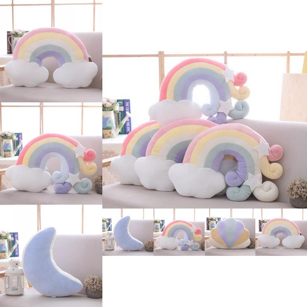 Buntes Regenbogen-Plüsch-Sofakissen für gemütliche Heimdekoration und Spielspaß
