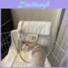 Womens Trendy Square Chain Shoulder Bag With Embroidered Lines For Daily Use