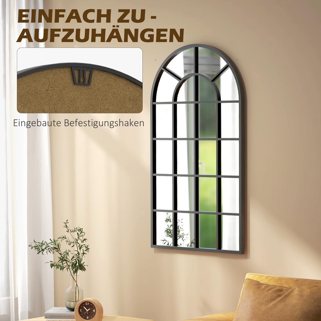 110 X 65 Cm Arched Decorative Wall Mirror for Bedroom Living Room, Modern Window Bathroom Mirror for Home Decor