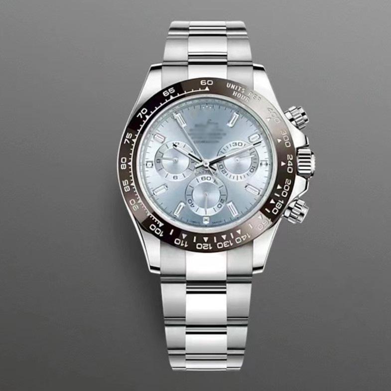 Daytona Six-Pin Panda Dial Mechanical Steel Men's Watch