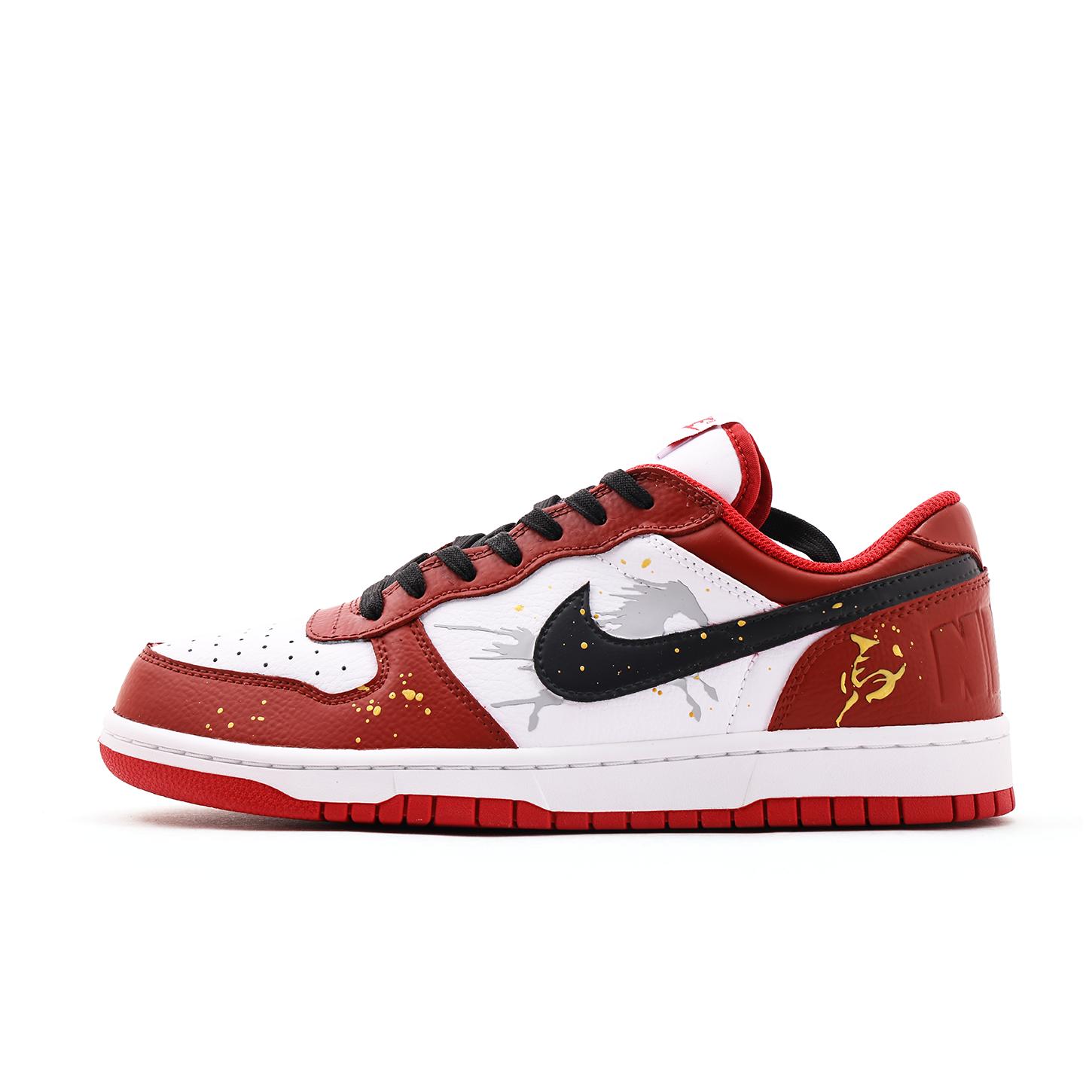 

Nike Big Cushioning Coverage Slip Resistant Low top Skateboard Shoes Unisex White Red 355152-150(Team59-) 45