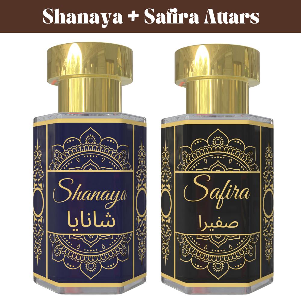 Комбо масел аттара Shanaya и Safira Мягкий цветочный и сладкий восточный ароматы Безспиртовой унисекс набор парфюмерных масел с роликовым аппликатором 2 6 мл Pack - 6 ml 633₽