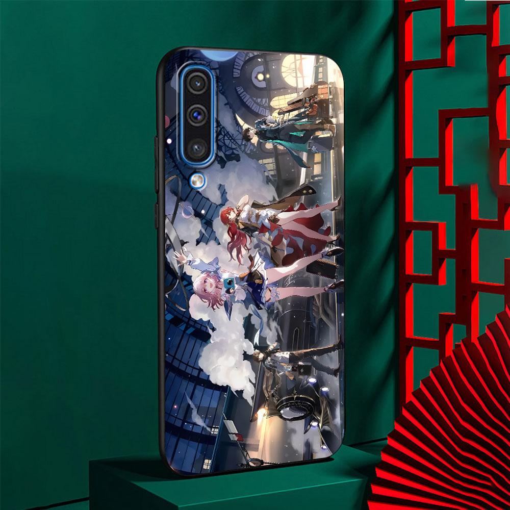 Black Swan Star Rail Sparkle Case for Samsung Galaxy A02s A70 A70s A20e A03s A20 A30 A30s A40 A50 A50s A10 TPU Black Phone Cover