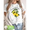 Summer Lemon Pattern Printed 180G Heavyweight Women'S 100% Pure Short-Sleeve T-Shirt