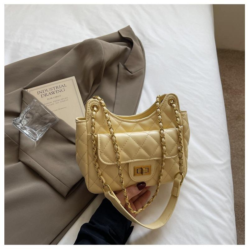 Premium Rhombus Casual Underarm Bag New Fashion Chain Bag Niche Design Versatile Bucket Bag