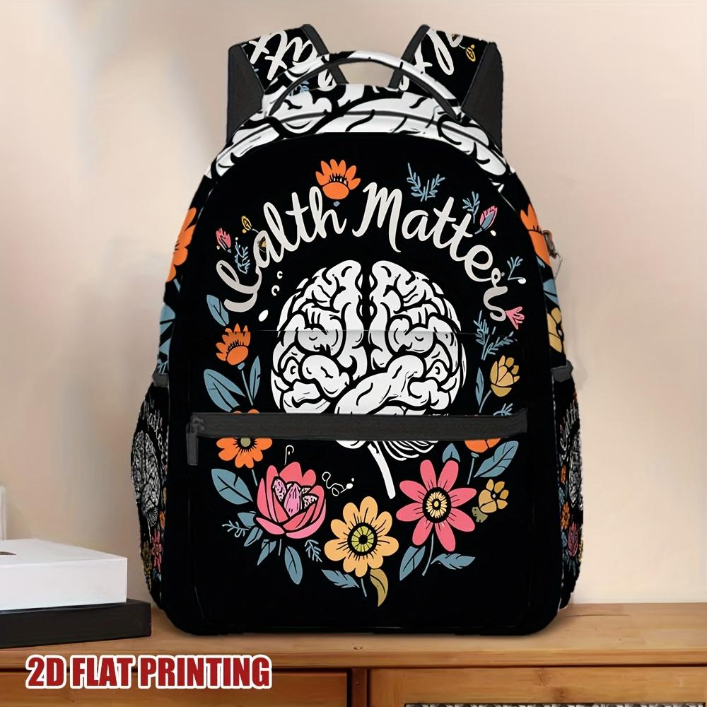 Vibrant Cat Graphic Knapsack - Lightweight, Double-Compartment Design with Closure Closure, Roomy for Journey, Campus, an