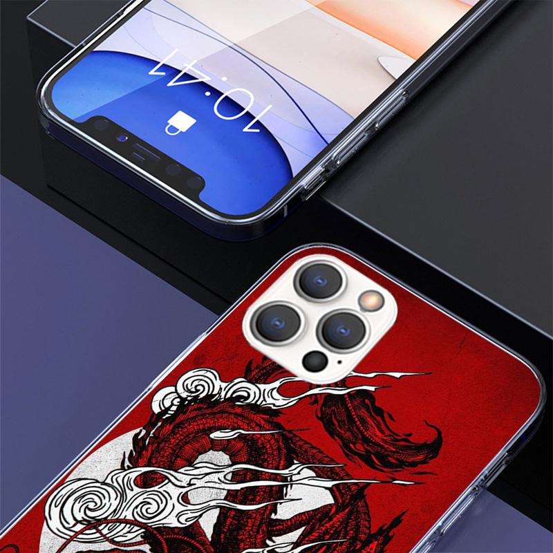 Asian Dragons Animal Tattoo Phnoe Case for Iphone 17 Air 16 11 12 13 Mini 14 Plus 15 Pro Max 7 8E SE 2020 16ProMax Phone Cover C