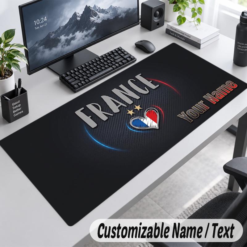 Custom Name Text Mouse Pad France national football team Personalized Desk Pad For Work And Gaming