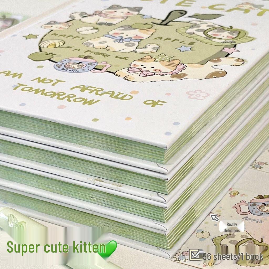 Original Apple Little Cat A5 Color Hardcover Notebook - High Appearance, Thick, Full Color, Student Friendly