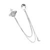Sophisticated Crystal Moon Planet Lapel Pin Adornment for Men Rhinestone Collar Accessory with Hanging Chain Brooch