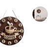 Frisch Gebrühter Schoko-Kaffee Dekorative Wanddekoration Runde Uhr Kreatives Holz-Kaffeetassen-Schild 2D Wanddekoration