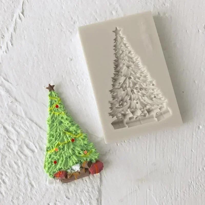 Christmas Series Molds DIY Epoxy Resin Cake Baking Christmas Tree Shape Silicone Mold Handmade Making Small Tools Accessories