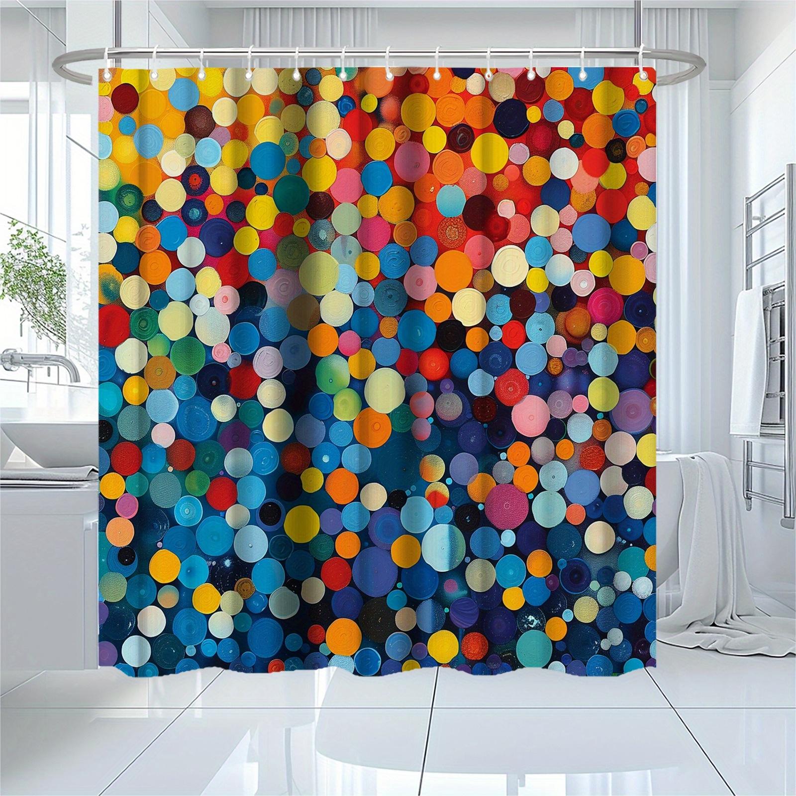 

Colorful Polka Dots Waterproof Shower Curtain For Bathroom Decor, Vibrant Art Design, Unique Style, Modern Fashion W60H190(CM)-1 Pcs