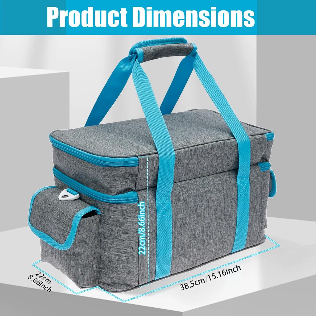 Large Sewing Machine Bag Double Layer Embroidery Thread Yarn Carrying Case Portable Storage Tote Sewing Machine Accessories