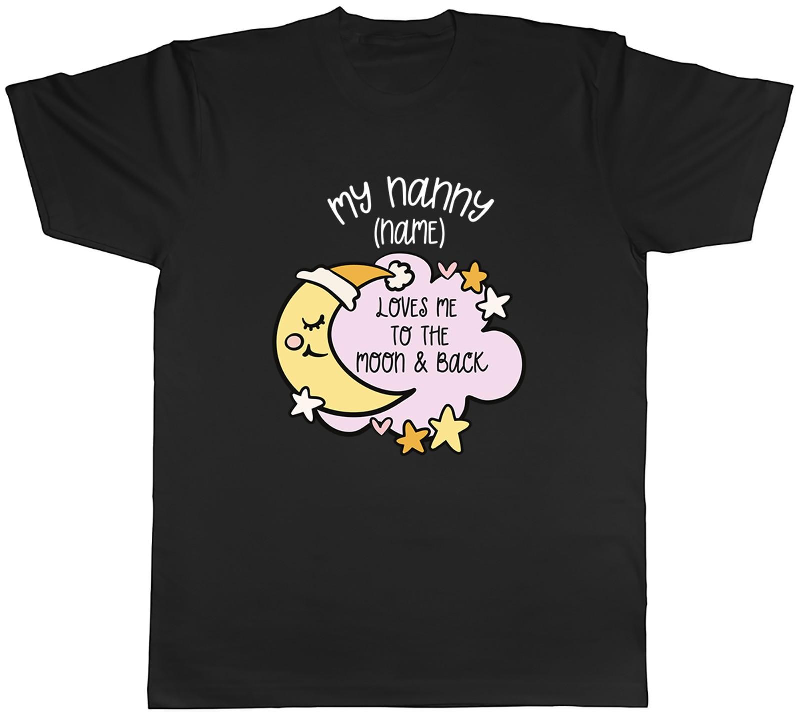 Personalised My Nanny Loves me to the Moon Pink Mens T-Shirt Tee Gift Top XXXXL