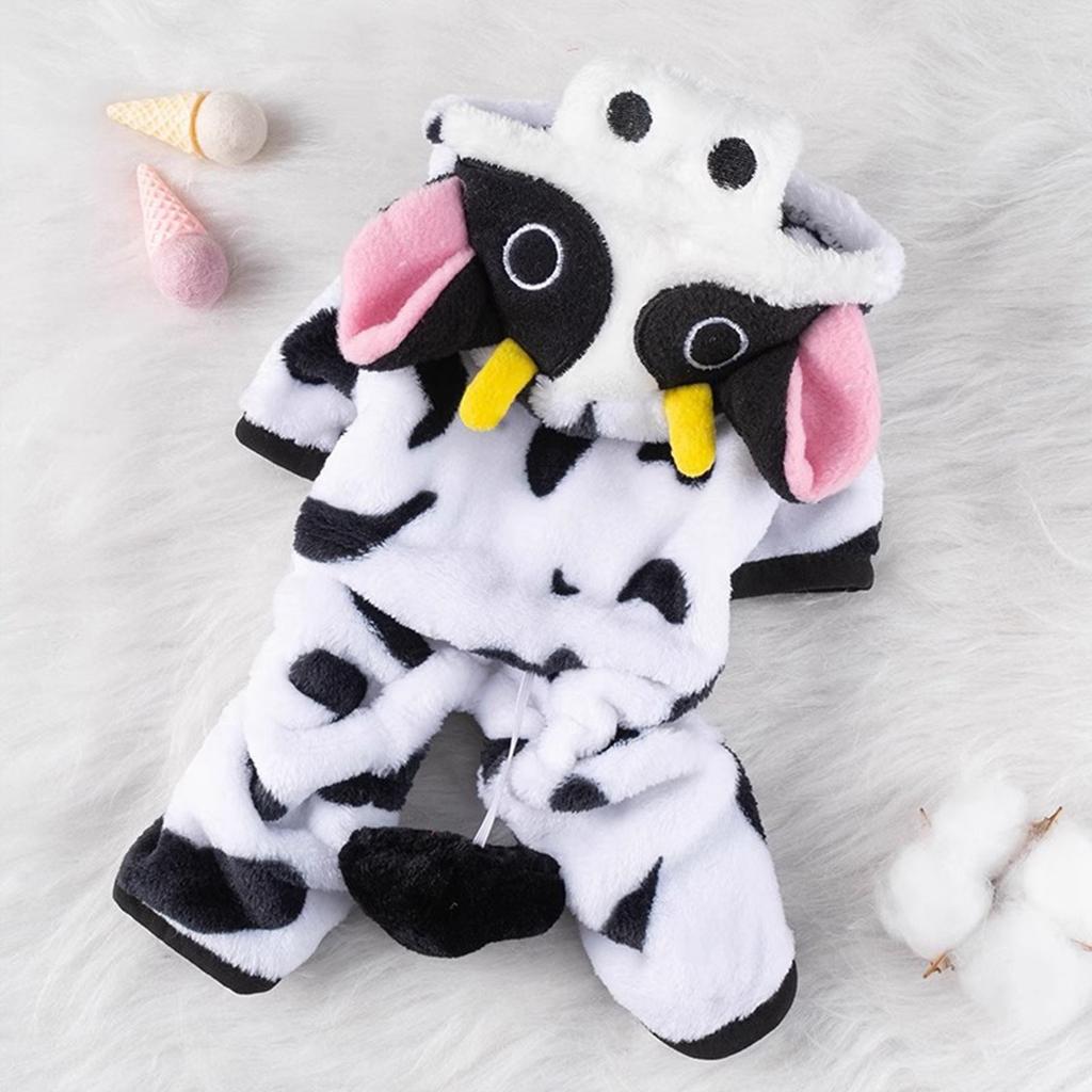 Cute Cow Pet Costume, Plus Size Warm Wool Dog Costume For Halloween, Christmas For Dogs And Puppies, Fashionable Designer Costumes
