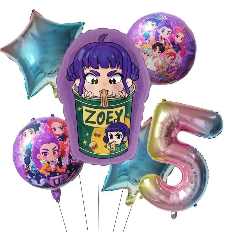 Kpop Demon Hunters Children's Birthday Party Decoration Ball Number Digit 1-9 Balloon Set Baby Shower Party Supplies Gift Toy
