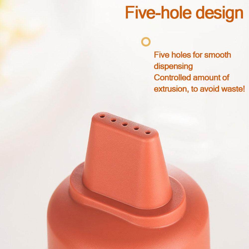 5 Hole Squeeze Bottles Condiment Bottles With Nozzles Ketchup Mayonnaise Squeeze Bottle Honey Dispenser Kitchen Supplies