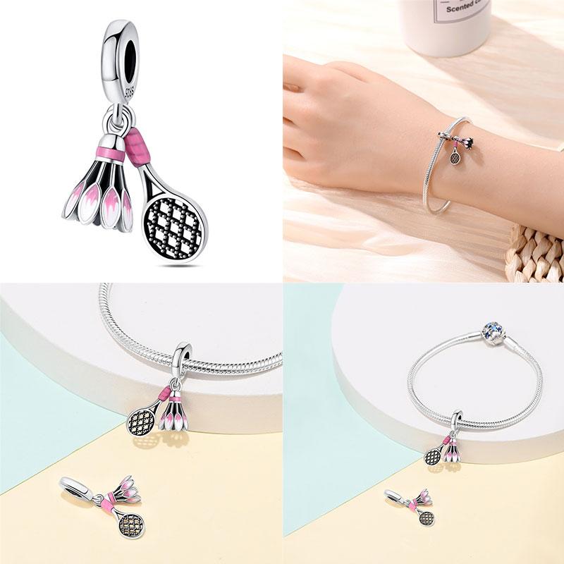 Compatible With Authentic Original Bracelets and 3MM Bracelets Do It Yourself European Football Charm Bead Components 100% Copper Metal High Quality