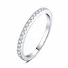 Gra Test Bestanden Moissanit Ring Passend zur Hochzeit Diamantband für Damen 925 Sterling Silber Weiblicher Kronen Einzelner Schwanzring Schmuck