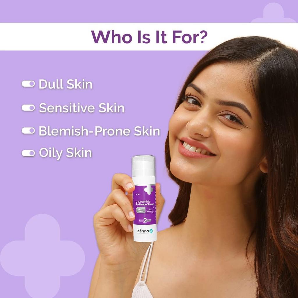 The Derma Co C-Cinamide Radiance Vitamin C Serum 30ml Pack for Glowing Spotless Skin