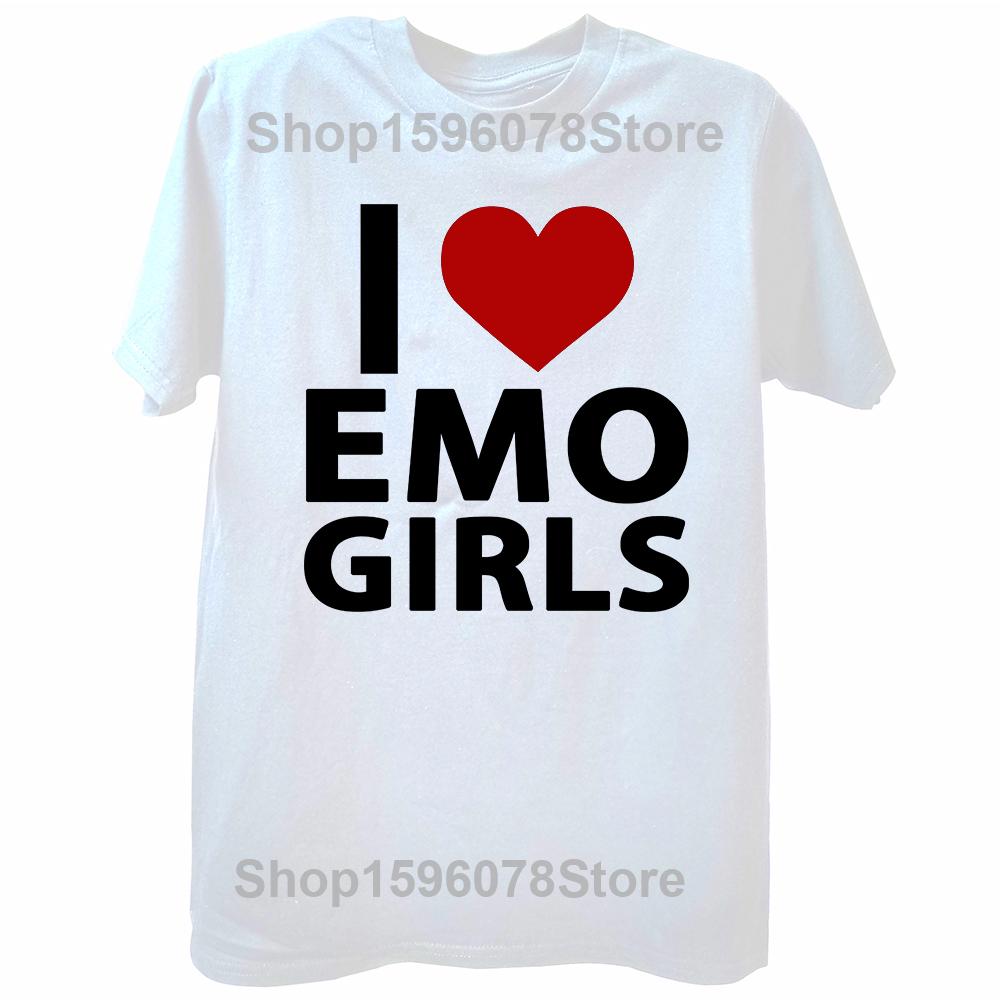 I Love My Super Hot Emo Girlfriend T Shirts Hip Hop Cotton Streetwear Short Sleeve Birthday Gifts I Love My Emo Gf T-shirt Men