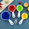 Collapsible Silicone Measuring Cup & Spoon Set, 4-Piece - Colorful with Scale Markings for Kitchen Baking