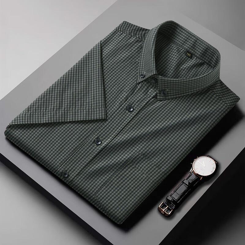 Men's Plus Size Plaid Short Sleeve Shirt