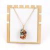 Natural Colorful Crystal Gravel Amethyst Copper Wire Hand-Woven Mesh Pocket Pendant Necklace N657