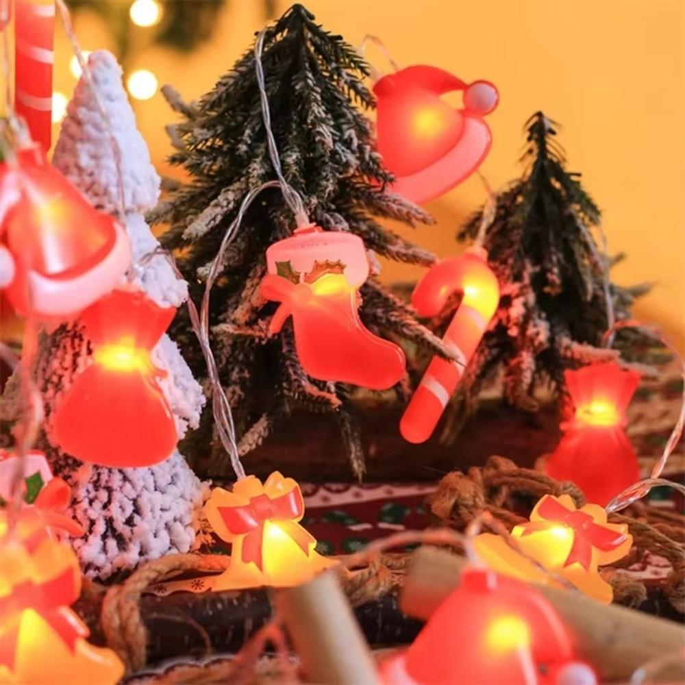10/20/40 LED Candy Cane Light Santa Hat Xmas Tree Ornament  Home Decoration