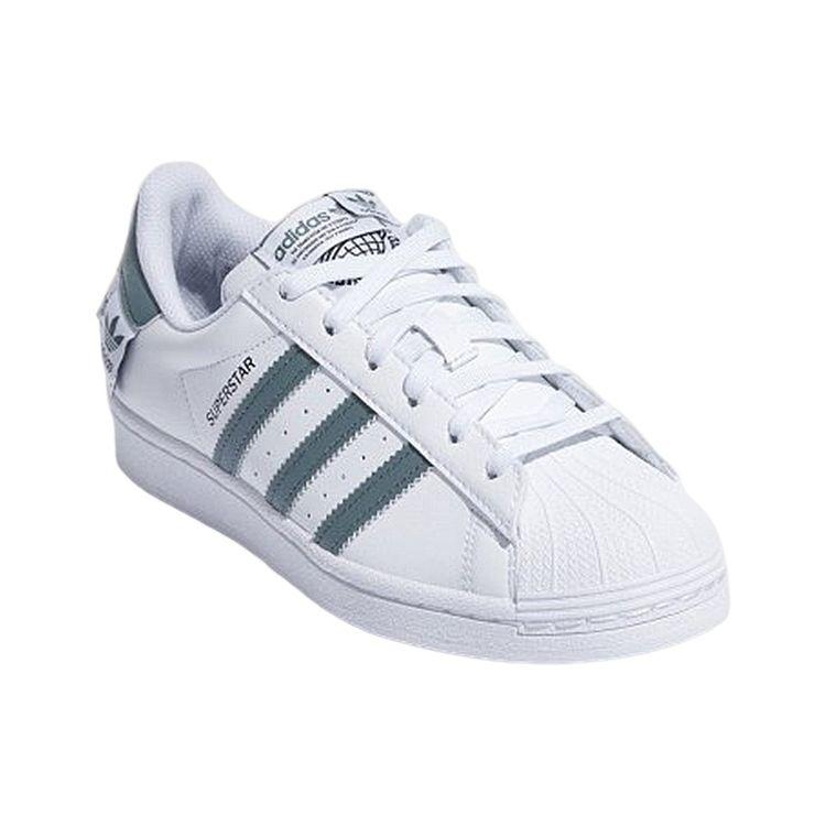 Adidas Superstar Originals Labels Unisex Sneakers White Cloud-White Hazy-Emerald HQ6455