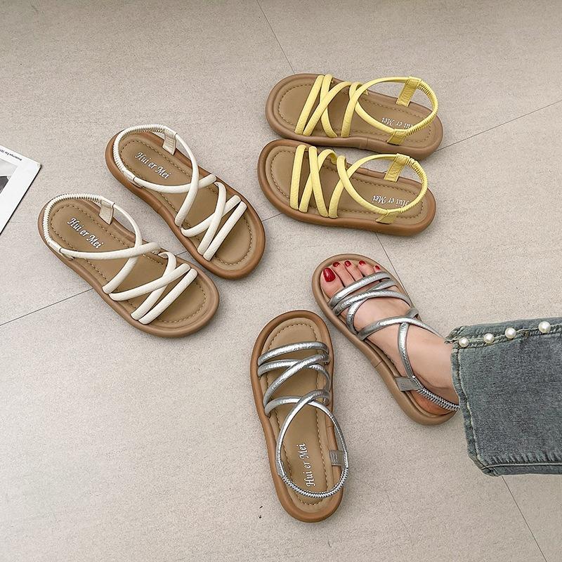 Sandals women's new summer outer wear soft sole one pedal with skirt casual sandals